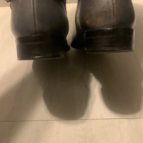 Garnet Hill Women's Dark Gray Leather Buckle Lateral Zipper Tall Boots Size 8.5 - Picture 10 of 12